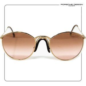 Porsche Design Gold Frame Sunglasses w Leather Nose Pad
